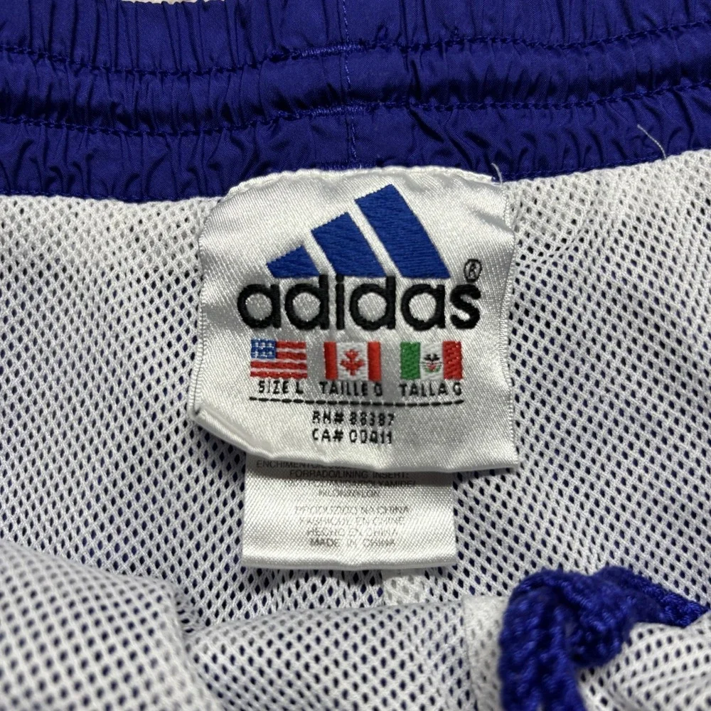 Vintage Adidas‎ 90's Y2K Windbreaker Pants Purple Men's L Mesh Lined Ankle Zip